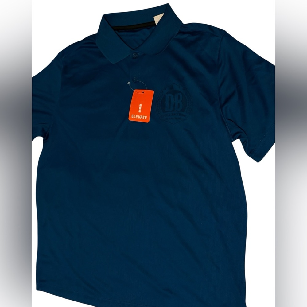 Elevate men’s performance athletic polo shirt. Blue. Size Small. NWT